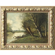 Louis Henry (active 1894) ‘Landscape by the River’