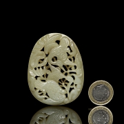 Jade plaque ‘Herons and lotuses’, Qing dynasty
