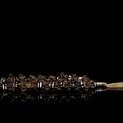 Pulsera tibetana de semillas y Dzi, dinastía Qing