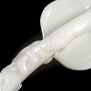 Cetro Ruyi de jade blanco de Hetian, dinastía Qing