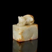 Carved jade seal ‘Auspicious Beast’, Qing dynasty