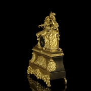 Reloj de sobremesa de bronce dorado, Napoleón III, Francia, S.XIX