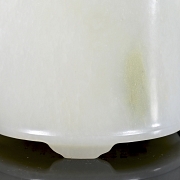 Bote para pinceles de jade blanco de Hetian, Dinastía Qing