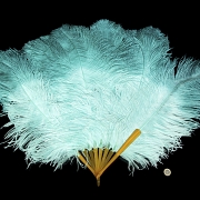 Fan with sky blue feathers, 20th century