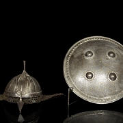 Khula Khud and Sipar helmet with gold and silver inlays. 19th century