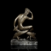 胡安·德·阿瓦洛斯（1911-2006）《与海豚共舞的女士》Juan de Avalos