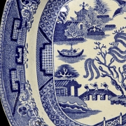 英式陶瓷托盘，亚洲风格，十九世纪