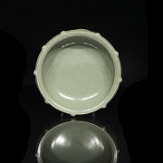 Incensario trípode de cerámica con esmalte celadón, estilo Song