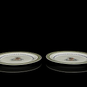 Pareja de platos de porcelana