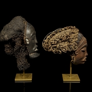 Dos máscaras rituales, pueblos Chokwe/Luena, s.XX