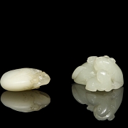 Dos figuras de jade blanco 
