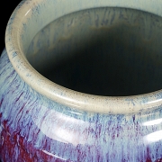 Ceramic vase with flambé glaze “Flowers,” marked Qianlong