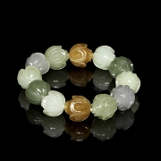 Pulsera de jade con cuentas talladas 