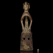 Escultura máscara de madera tallada, s.XX - 14