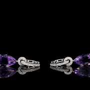 Pendientes en oro blanco de 18K con amatistas y diamantes