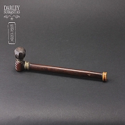 Pipa Antigua de bambú y marfil.