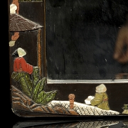 Pair of inlaid wooden mirrors, Qing dynasty. - 5