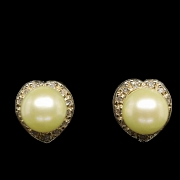 Pendientes de oro amarillo de 18 kt con perlas y diamantes