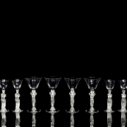 Set of ten sculptural ‘Venus’ glasses, Bayel, 20th century