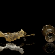 Dos piezas de bronce, Asia, s.XX