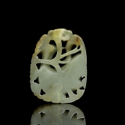 Carved jade pendant ‘Bird with branches’, Qing dynasty - 1
