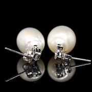 Pendientes oro amarillo de 18k con perla australiana y diamantes