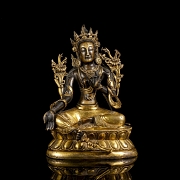 Gilded bronze statue of “Tara,” Qing dynasty