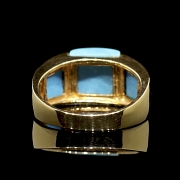 Anillo oro amarillo 18k y turquesa