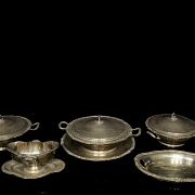 Conjunto de seis objetos de plata, s.XX