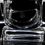 Juego para licor con cubitera y cinco vasos, s.XX
