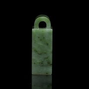 Sello de jade verde espinaca, dinastía Qing