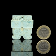 Ornamento de turquesa tallada, dinastía Qing