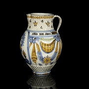 Ceramic jug from Talavera de la Reina, Modesta Diaz, 1865