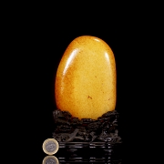 Roca en bruto de jade tallado, dinastía Qing