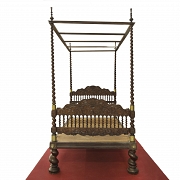 Four-poster canopy bed, Indonesian style, 19th century