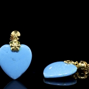 Pendientes en oro amarillo 18 kt con turquesa
