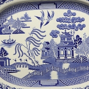 Three Willow Pattern trays, 19th century