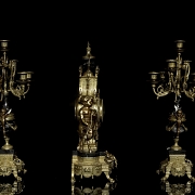 Mantel clock with Imperial garnish, by Franz Hermle Brevettato