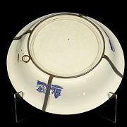 Porcelain dish with blue and white decorations, 20th century - 2