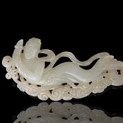 Carved jade plaque ‘Guanyin among clouds’, Qing dynasty