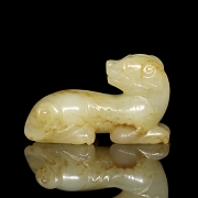 Carved jade figure “Dog,” Qing dynasty