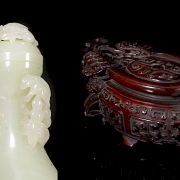 Jarrón de jade blanco de Hetian