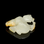 Carved jade figure, ‘Boy with Drum’, Qing dynasty