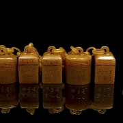 Conjunto de cinco sellos de Shoushan 