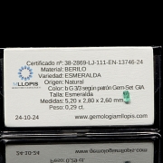 Conjunto de tres esmeraldas naturales