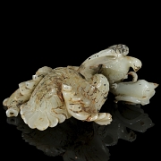 Pareja de tallas de jade blanco 