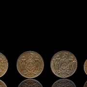 Cuatro monedas de Borneo, s.XIX