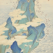 Chinese painting ‘Rocks and Cranes’, signed Huang Shanshou - 3