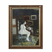 Manuel Fernández Luque (1919–2005) ‘Nude with Rug’ - 4