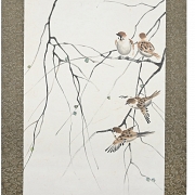 Chinese painting ‘Sparrows on Branches’, signed by Xu Beihong